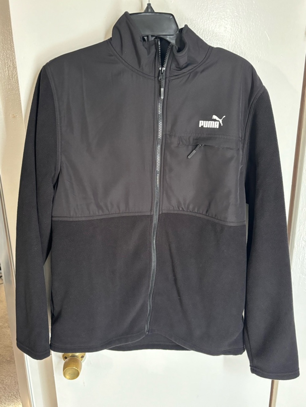 Puma Men's Black Full-Zip Performance Jacket with Chest Pocket